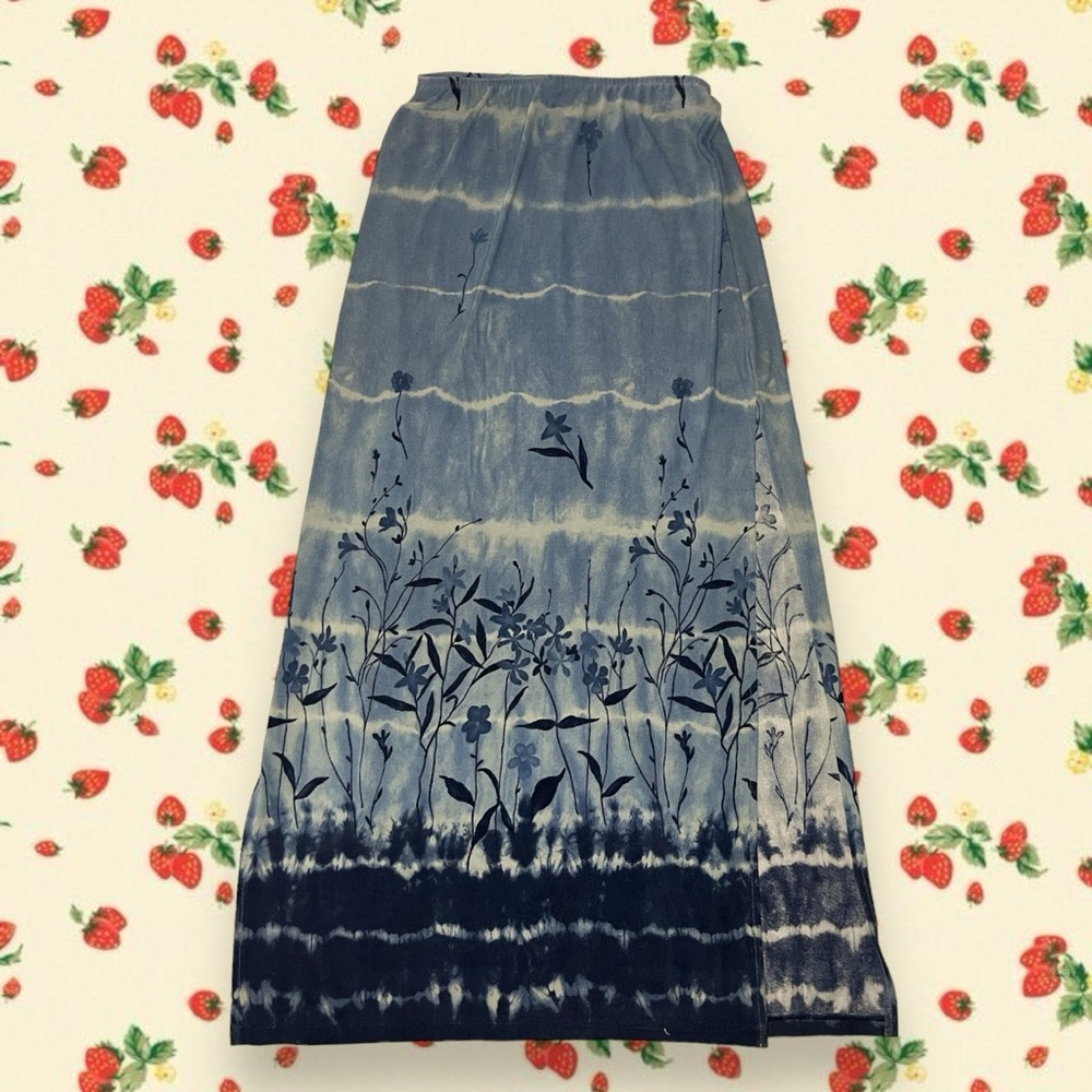 Vintage Y2K PS PerSeption Baby Blue Maxi Skirt